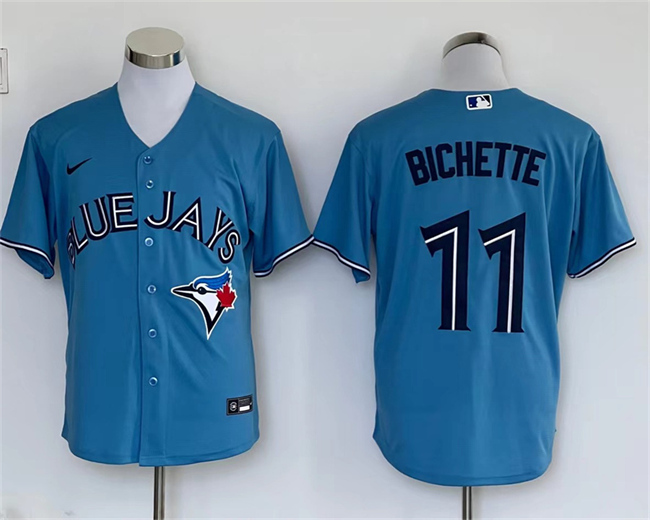 Men's Blue Toronto Blue Jays #11 Bo Bichette Cool Base Stitched Baseball Jersey